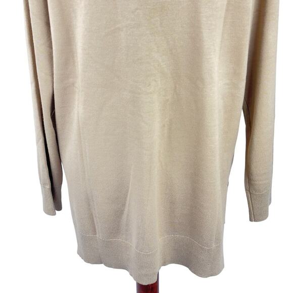 JWD V-NECK LONG SLEEVE RELAXED FIT PULLOVER SWEATER IN KHAKI NWT WOMEN'S LARGE - Picture 9 of 15